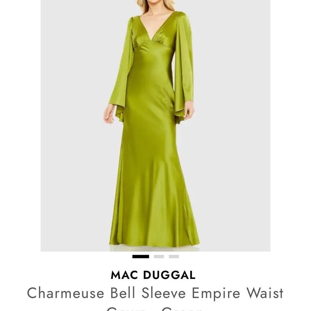 Mac Duggal Charmeuse Bell Sleeve Ee 0 D